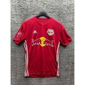 Adidas 2018 New York Red Bulls Away V-Neck Soccer Jersey Red Mens Size M